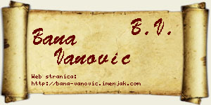 Bana Vanović vizit kartica